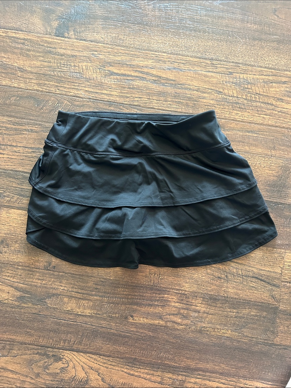 Athleta Black Layered Athletic Skort with Small Logo
